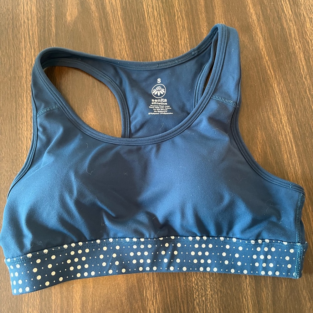 Senita Athletics Sarah Sports Bra - Blue Reflective size small